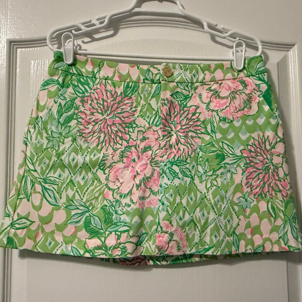 Lilly Pulitzer Collete Knit Skort Fauna Green in Lime Feeling Good EUC